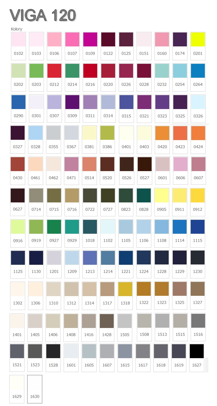 VIGA 120 karta kolorów